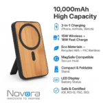 Novora 10000mAh 3-in-1 Magnetic Wireless Power Bank - TA-N007 - Image 4