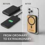 FSC Bamboo 5000mAh Magnetic Wireless Power Bank with Foldable Stand - TA-N005 - Image 5