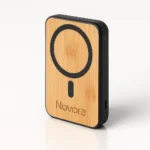 Novora FSC Bamboo 5000mAh Magnetic Wireless Power Bank with Foldable Stand