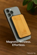 Novora FSC Bamboo 5000mAh Magnetic Wireless Power Bank - TA-N006 - Image 3