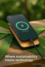 Novora FSC Bamboo 5000mAh Magnetic Wireless Power Bank - TA-N006 - Image 4