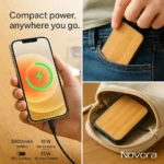 Novora FSC Bamboo 5000mAh Magnetic Wireless Power Bank - TA-N006 - Image 2