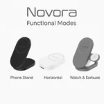 Novora 3-in-1 Foldable Magnetic 15W Wireless Charger - TA-N009 - Image 3