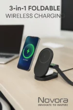 Novora 3-in-1 Foldable Magnetic 15W Wireless Charger - TA-N009 - Image 5