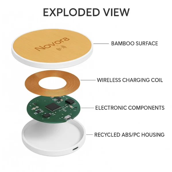 Novora FSC Bamboo 15W Wireless Charging Pad - TA-N016 ...