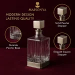 Pewter Whiskey Decanter - Square Crystal - TA-M0019 - Image 10