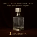 Pewter Whiskey Decanter - Square Crystal - TA-M0019