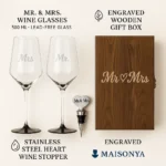 Mr & Mrs Wine Glass Gift Set - TA-M0005 - Image 6