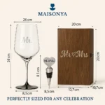 Mr & Mrs Wine Glass Gift Set - TA-M0005 - Image 7