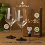 Mr & Mrs Wine Glass Gift Set - TA-M0005 - Image 8