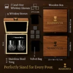 Double Glass Whiskey Stone Set - TA-M0008 - Image 8