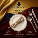 Pewter Rimmed Porcelain Plate - TA-M0024 - Image 4