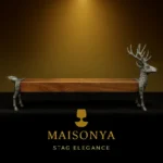 Pewter Teak Wood Serving Tray - Stag - TA-M0026