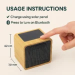 Solar Bluetooth Speaker Bamboo - TA-N019 - Image 13