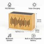 Solar Bamboo Wireless Speaker - TA-N032 - Image 8