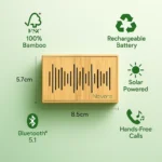 Solar Bamboo Wireless Speaker - TA-N032 - Image 9