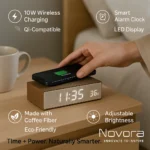 Coffee Fiber Wireless Charger Alarm Clock - TA-N043 - Image 8