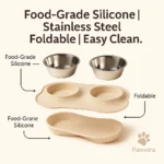 Portable Foldable Silicone Double Bowl - TA-PV019 - Image 5