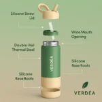 Water Bottle with Silicone Straw Lid - TA-VR-0017 - Image 8